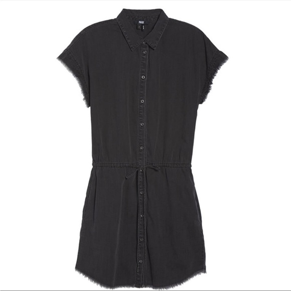 NWOT Paige Jaylin Frayed Denim Shirtdress. - Picture 6 of 6